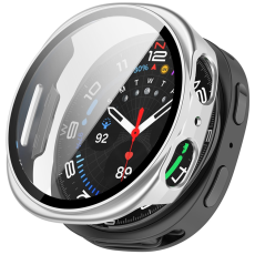 A-One Brand - Galaxy Watch 8 (44mm) Skal PC med Härdat Glas - Matt Silver