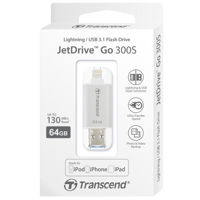 UTGATT5 - Transcend USB-minne med Lightning 64GB - Vit