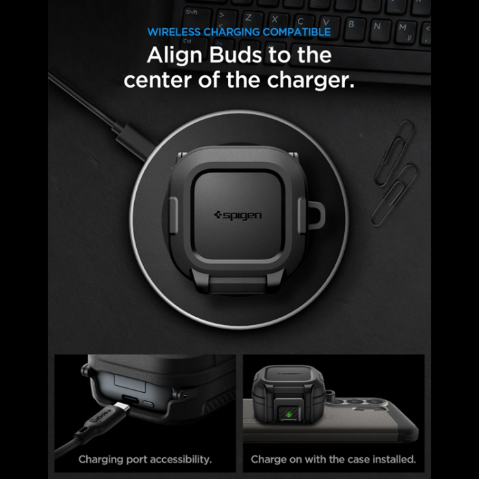 Spigen - Spigen Skal För Galaxy Buds 4/4 Pro Lock Fit - Matte Svart