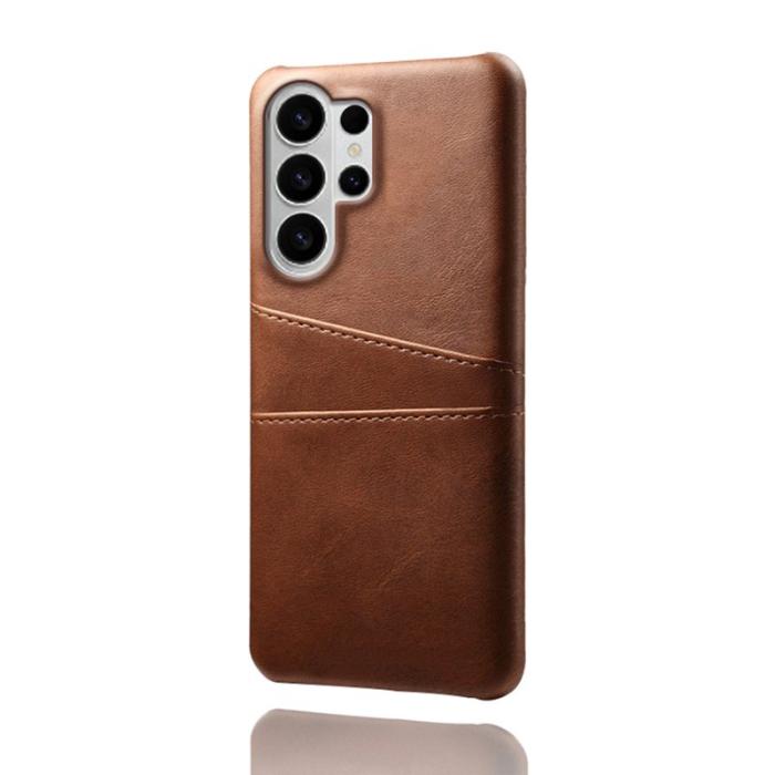 OEM - Mobilskal till Samsung Galaxy S26 Ultra Dubbelkortplats PU Läder + Hård PC Brun