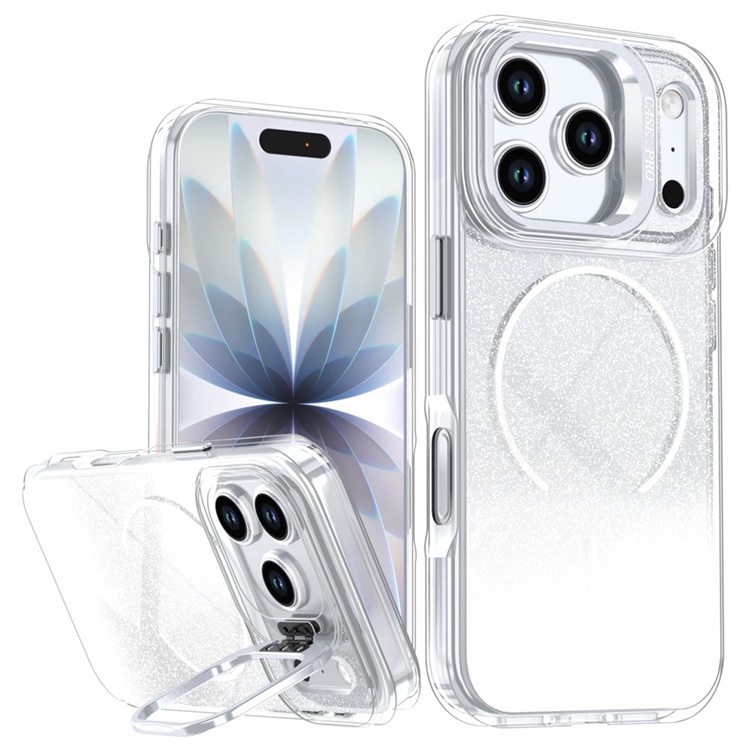 iPhone 17 Pro Mobilskal MagSafe Shockproof Glitter Gradient - Vit (Vit) | 2353 | AlltMobil