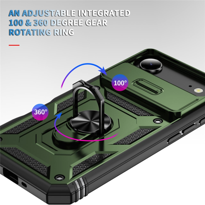 A-One Brand - iPhone Air Mobilskal Slide Camshield Kickstand - Armégrön