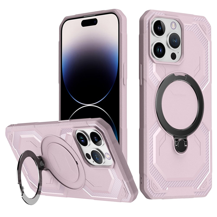 iPhone 15 Pro Mobilskal MagSafe Kickstand TPU + PC - Rosa (Rosa) | 2353 | AlltMobil
