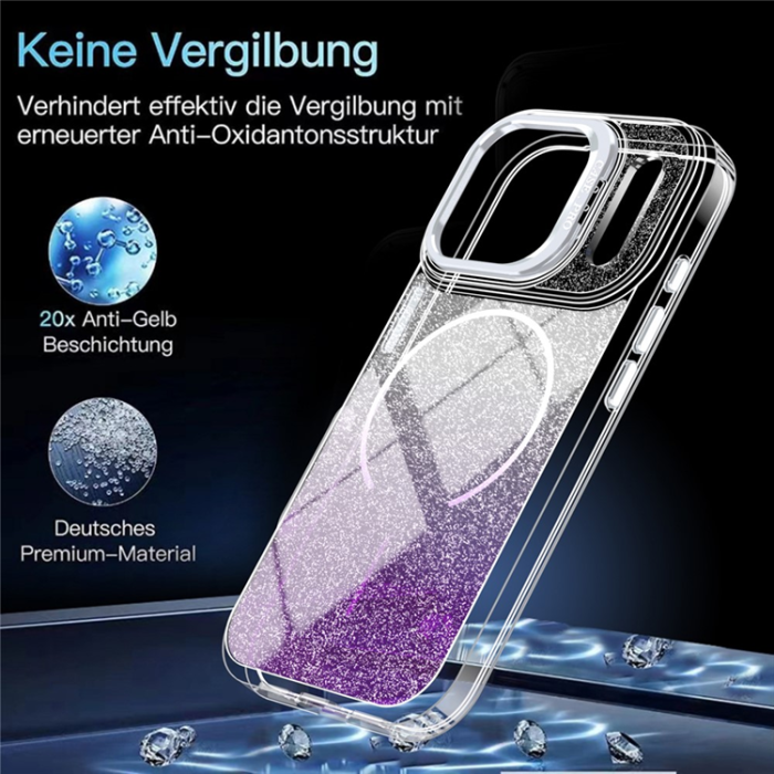 A-One Brand - Mobilskal till iPhone 17 Pro MagSafe Shockproof Glitter Gradient - Lila