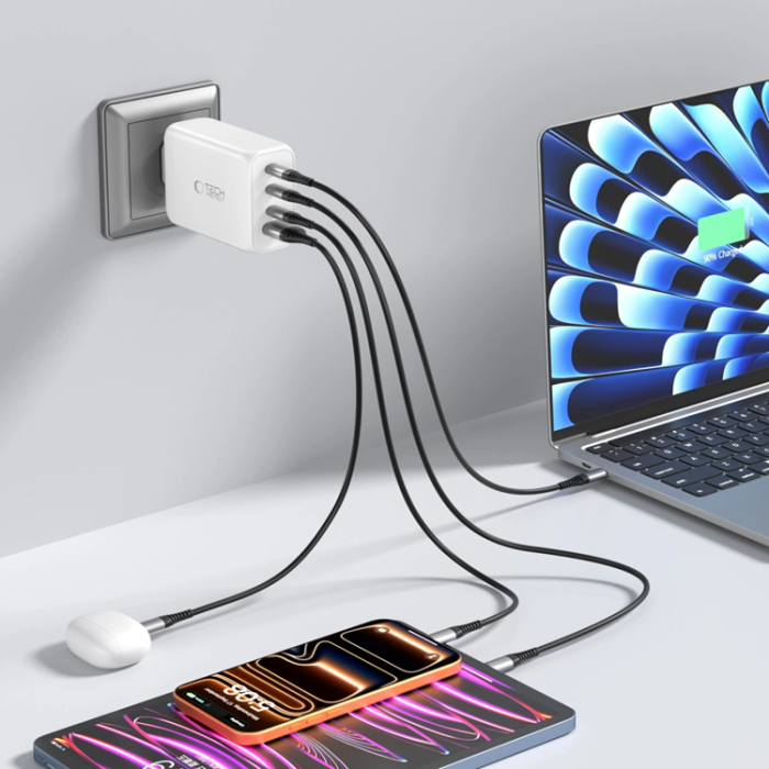 Tech-Protect - Tech-Protect 4-Port Snabbladdare 240W QC3.0 NC240W-GAN