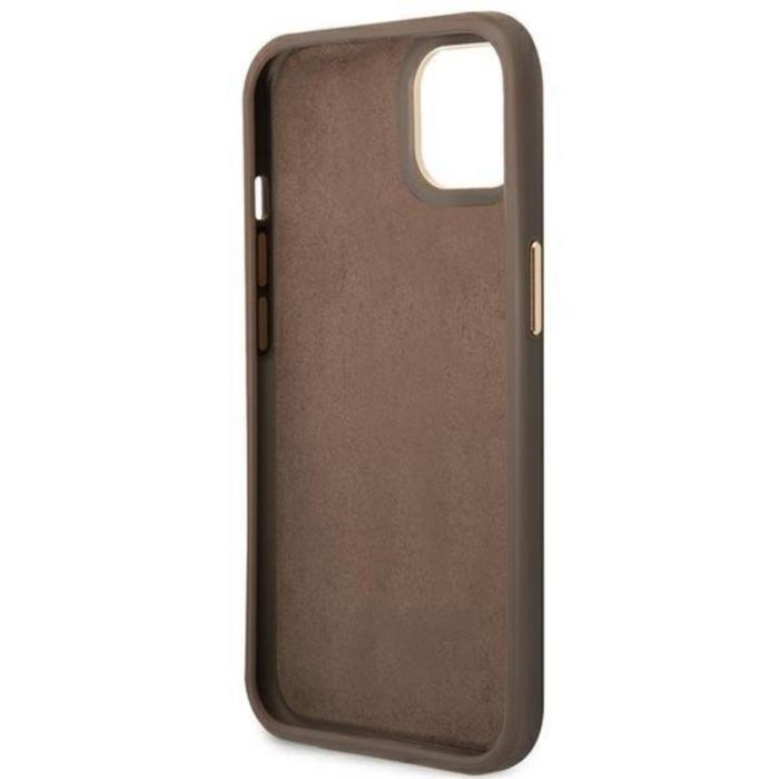 Guess - GUESS iPhone 14 Skal Vintage Gold Logo - Brun