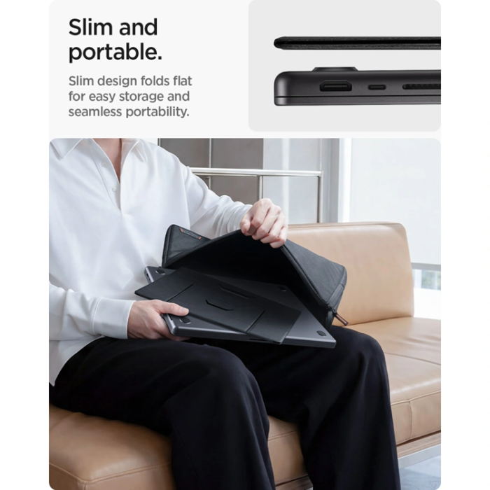 Spigen - Spigen Laptop och Surfplattaställ Slimfold LD201-S8 - Rymdgrå