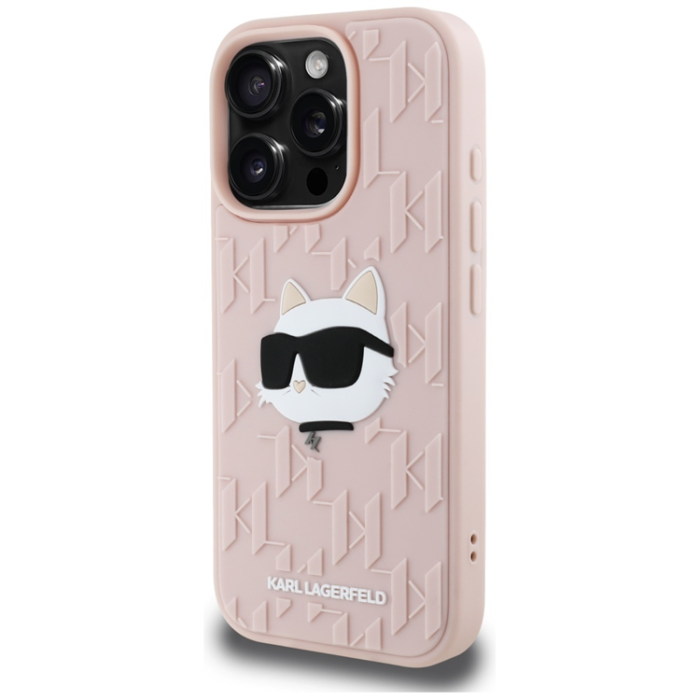 KARL LAGERFELD - Karl Lagerfeld iPhone 16 Pro Mobilskal Rubber Monogram - Rosa
