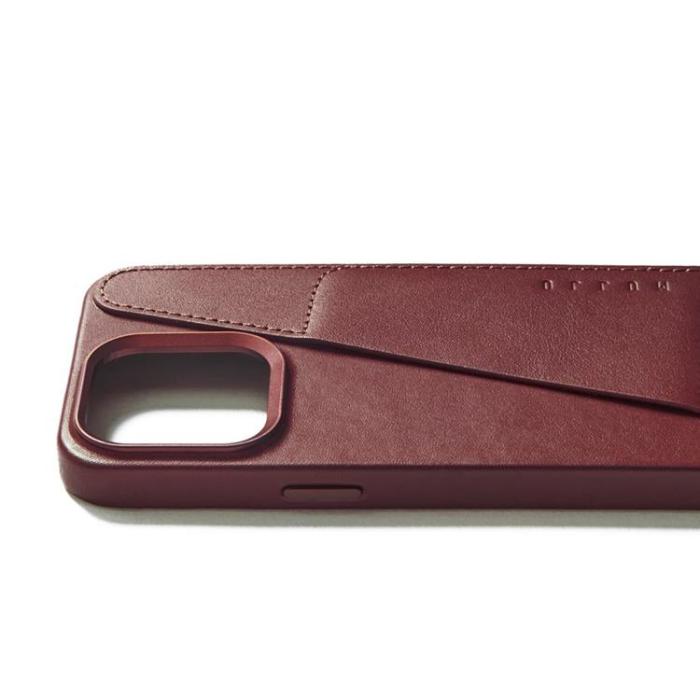 Mujjo - Mujjo iPhone 15 Pro Max Mobilskal Magsafe Läder - Vinrött