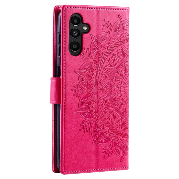 OEM - Galaxy A24 4G Plånboksfodral Imprinted Mandala Flower - Magenta
