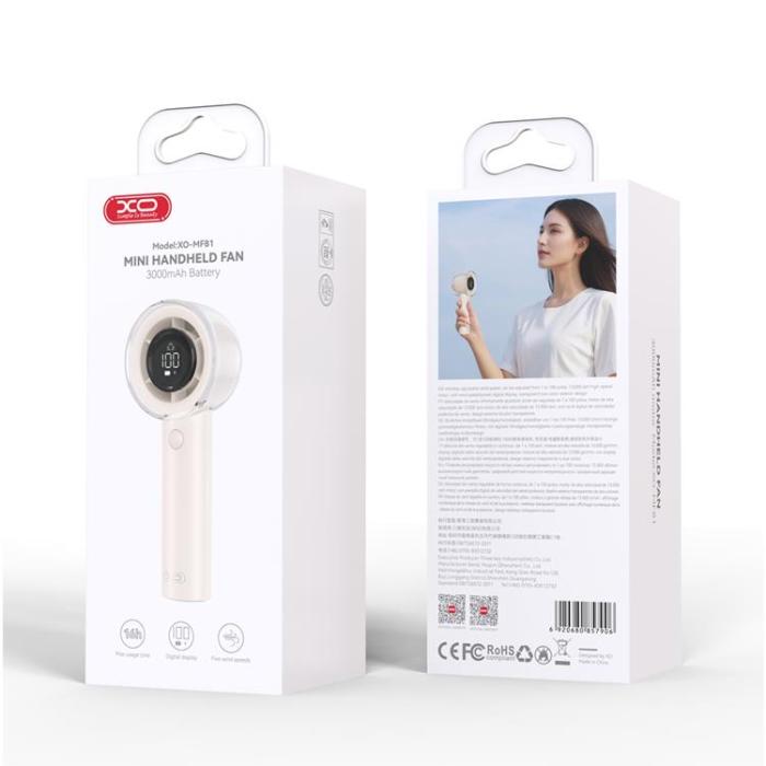 XO - XO Fläkt 3000 mAh 13000 RPM MF81 - Beige