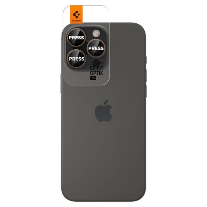 Spigen - [2-Pack] Spigen iPhone 16 Pro Max/16 Pro Linsskydd Härdat glas EZ FIT