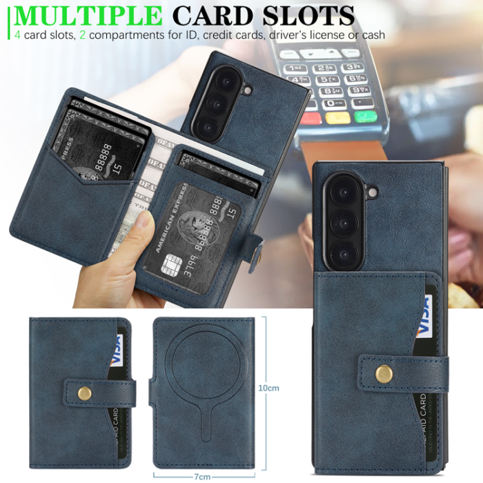 A-One Brand - Galaxy Z Fold 6 Mobilskal MagSafe Detachable Korthållare Kickstand