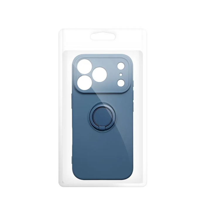 A-One Brand - Mobilskal för iPhone 18 Pro Max Silikon Ring - Mörkblå
