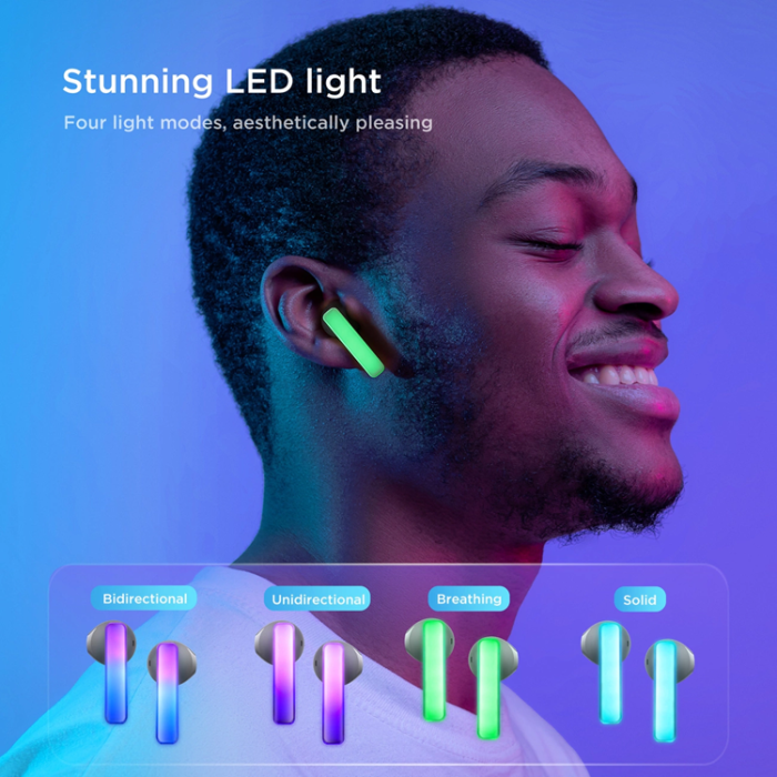 Joyroom - Joyroom TWS Trådlösa Hörlurar IceLens Series med LED-Lampor - Vit