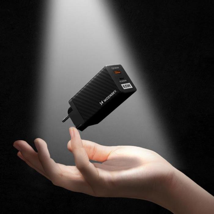 Wozinsky - Wozinsky GaN Väggladdare USB Till USB-C 65W PD - Svart