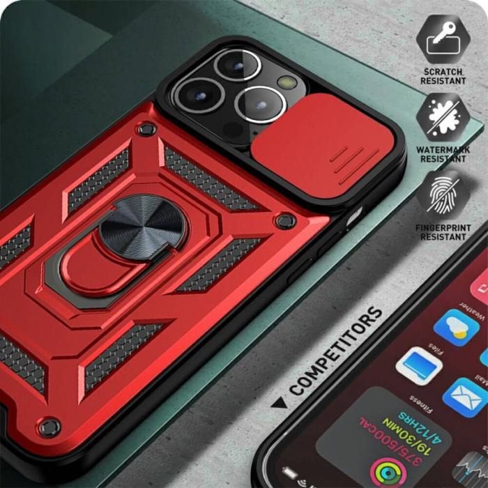 OEM - Camshield Mobilskal med Ringhållare iPhone 13 Pro Max - Svart
