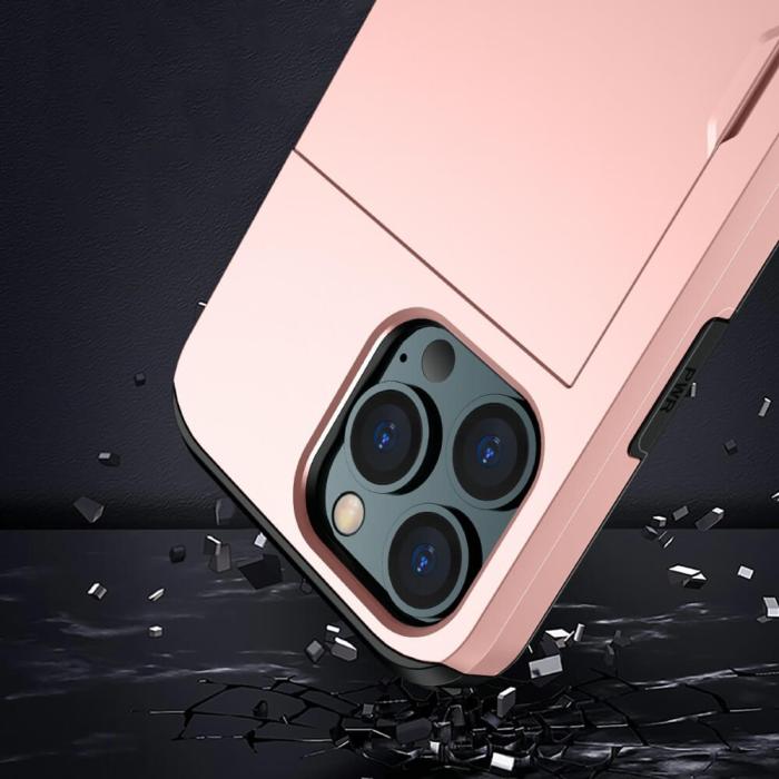 OEM - Hybrid Skal med Kortplats till iPhone 13 Pro Max - Roséguld