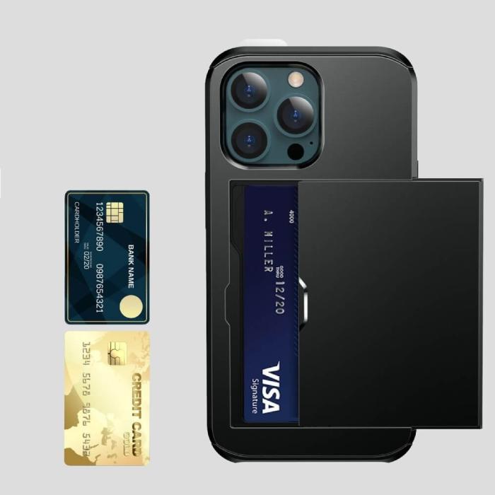 OEM - Hybrid Skal med Kortplats till iPhone 13 Pro Max - Svart