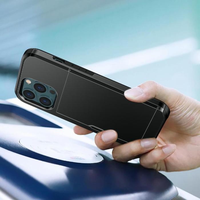 OEM - Hybrid Skal med Kortplats till iPhone 13 Pro Max - Svart