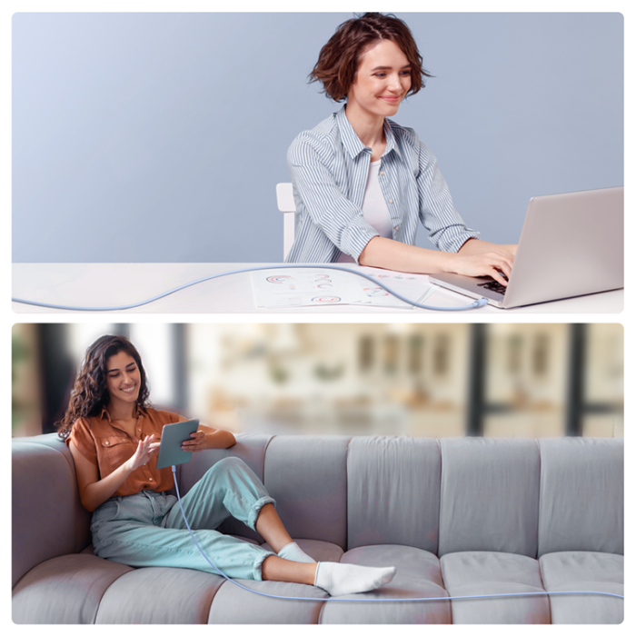 Joyroom - Joyroom USB-C till USB-A kabel 3A 1.2m - Blå