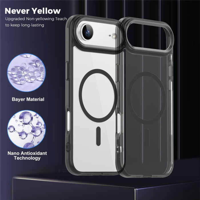 A-One Brand - iPhone Air Mobilskal MagSafe TPU+PC - Transparent Svart