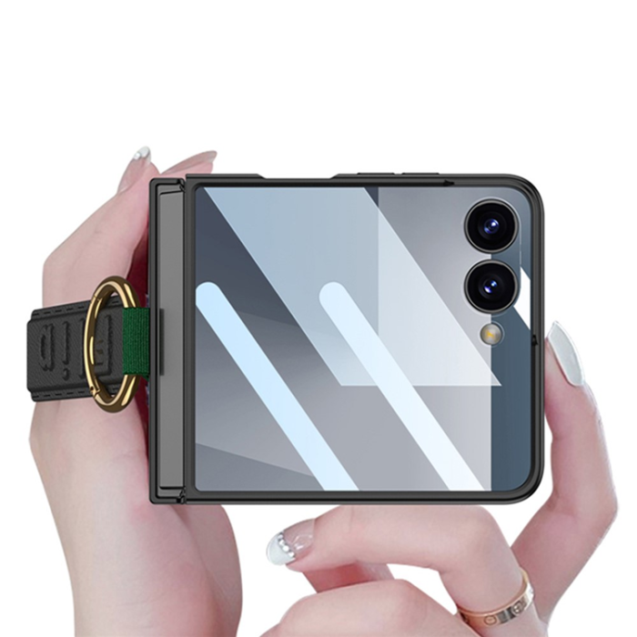 GKK - GKK Galaxy Z Flip 7 Mobilskal Ringhållare med Handledsrem
