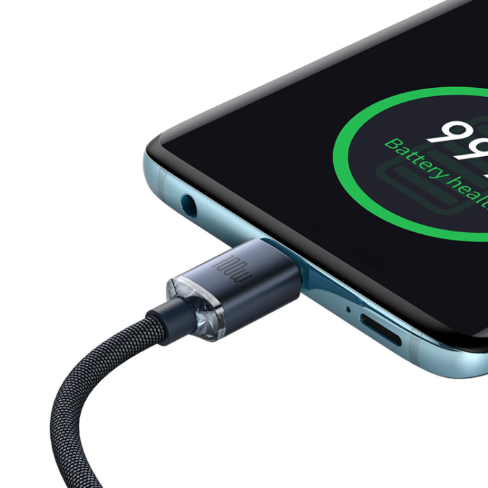BASEUS - Baseus USB-C till USB-C Kablar 100W 2m - Svart