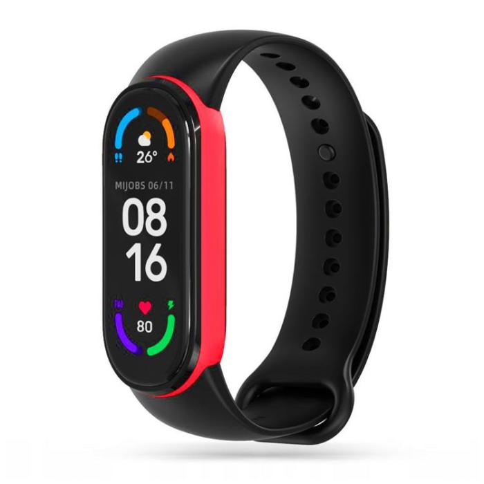 Tech-Protect - Xiaomi Mi Smart Band 5/6/6 NFC/7 Strap Iconband - Svart/Röd