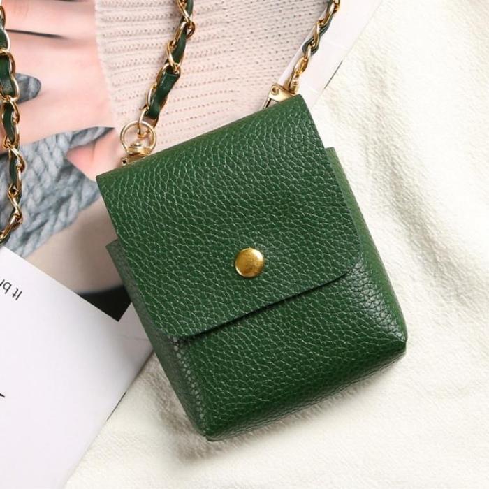 UTGATT1 - Galaxy Z Flip 4/Z Flip 3 Halsbandsfodral Crossbody - Grön