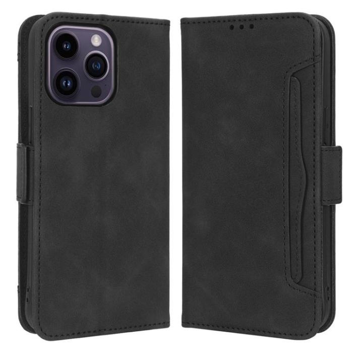 OEM - iPhone 14 Pro Max Plånboksfodral PU-Läder - Svart