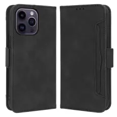 OEM - iPhone 14 Pro Max Pl&aring;nboksfodral PU-L&auml;der - Svart