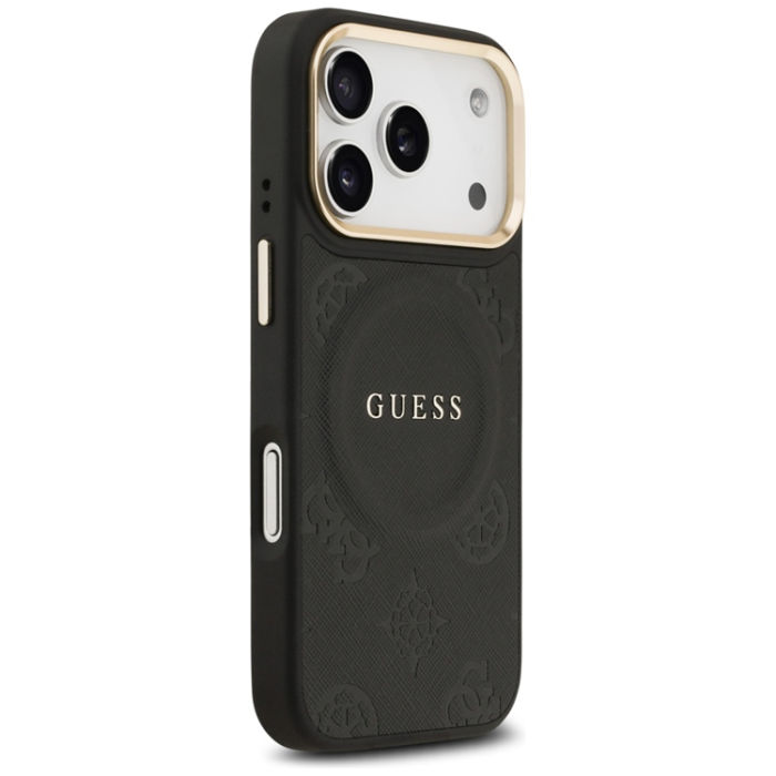 Guess - Guess iPhone 17 Pro Mobilskal Magsafe Peony Hot Stamp - Svart