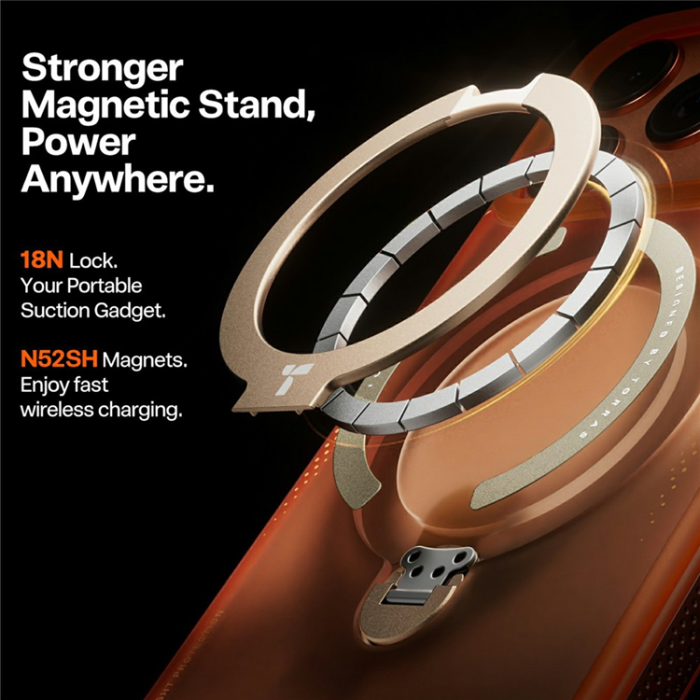 Torras - TORRAS iPhone 17 Pro Mobilskal MagSafe Ostand Q3 Air - Orange