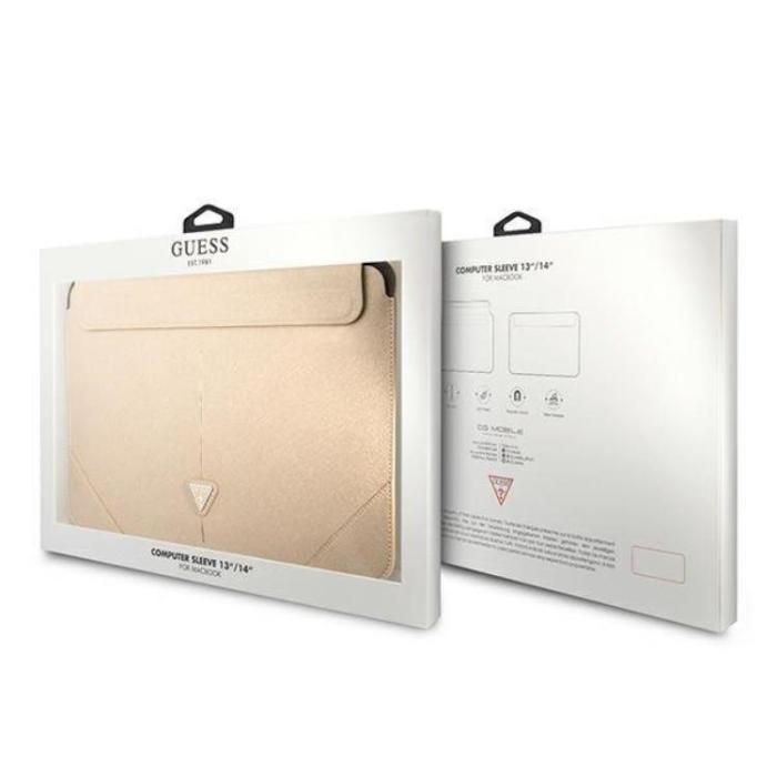 Guess - Guess Datorfodral 16'' Saffiano Triangle Logo - Beige