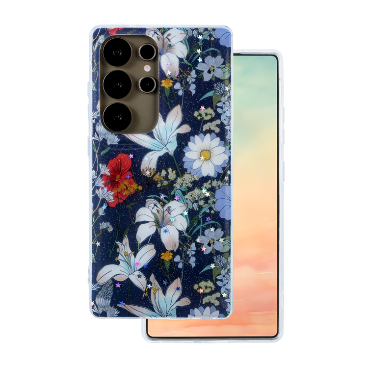 Galaxy S25 Ultra Mobilskal Glow Glam (Blå) | 2353 | AlltMobil