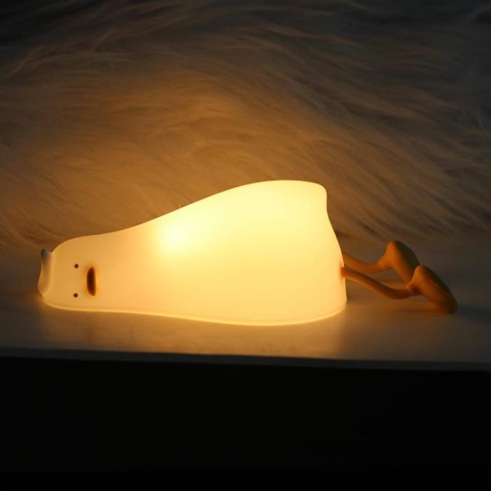 Forever Light - Forever LED Nattlampa Lazy Duck Silikon - Vit
