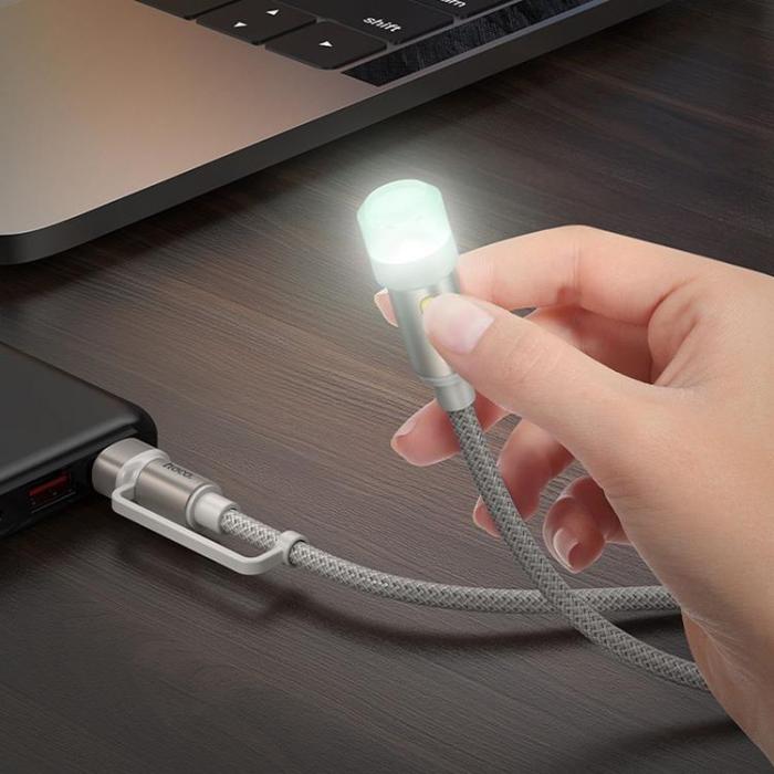 Hoco - Hoco LED-ljus Till USB-A/USB-C Kabel Adapter UA38C - Svart