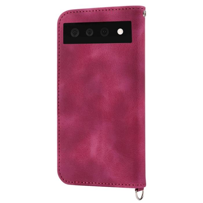 A-One Brand - Google Pixel 7 Pro Plånboksfodral Imprinted Flower - Vinröd