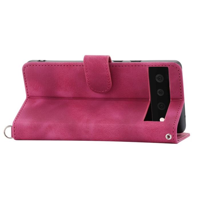 A-One Brand - Google Pixel 7 Pro Plånboksfodral Imprinted Flower - Vinröd