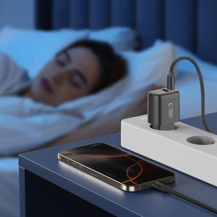 Tech-Protect - Tech-Protect 2-Port Snabbladdare PD 65W/QC3.0 NCA65W-GAN - Svart