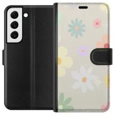 Gustaf - Pl&aring;nboksfodral till Samsung Galaxy S22+ 5G med fejdande blommor