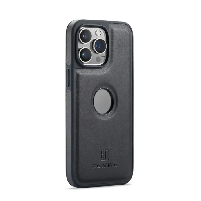 DG.MING - DG.MING iPhone 16 Pro Mobilskal Anti-Drop Läder - Svart