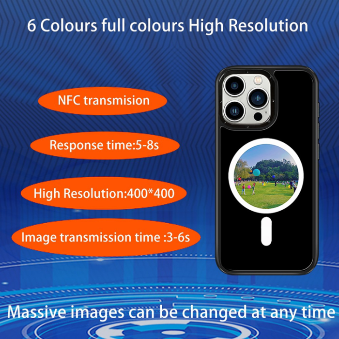 A-One Brand - iPhone 15 Pro Mobilskal MagSafe E-Ink NFC 6-Färgad TPU + PC