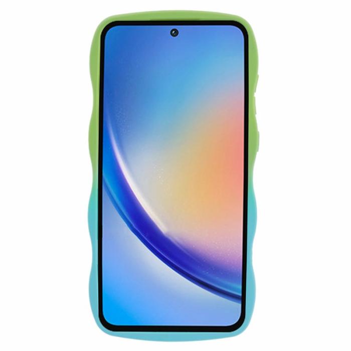 OEM - JTW Samsung Galaxy A35 5G Skal TPU Gradient Färg - Grön+Baby Blå