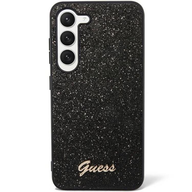 Guess Galaxy S23 Plus Skal Glitter Script - Svart | 2353 | AlltMobil
