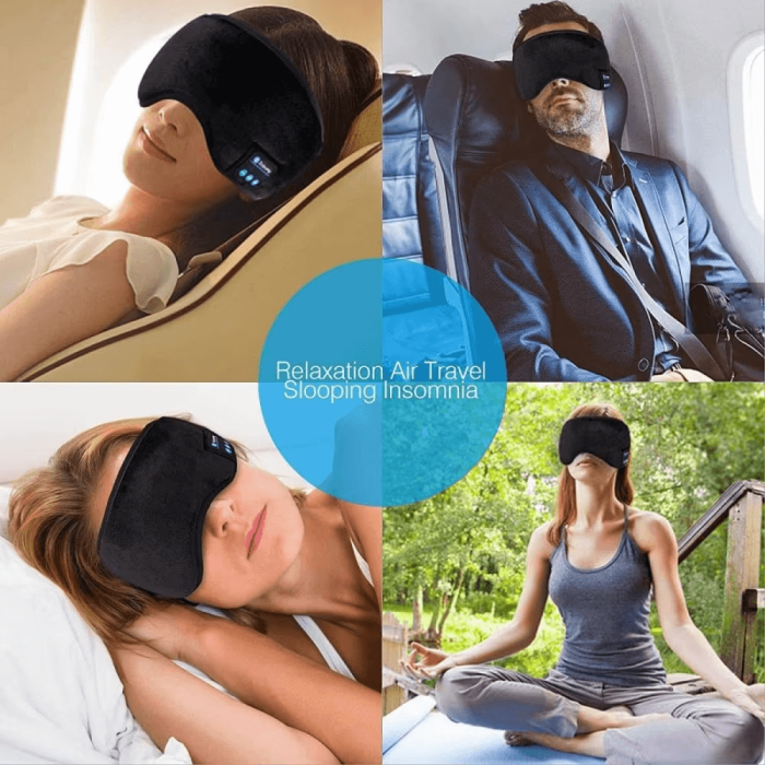 A-One Brand - Bluetooth Sovhörlurar - Sovmask - Svart