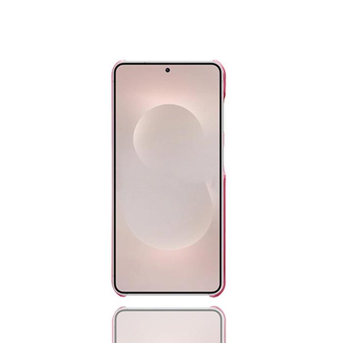 OEM - Mobilfodral för Samsung Galaxy S26 Plus Dubbel kortfack Konstläder + PC - Rosa