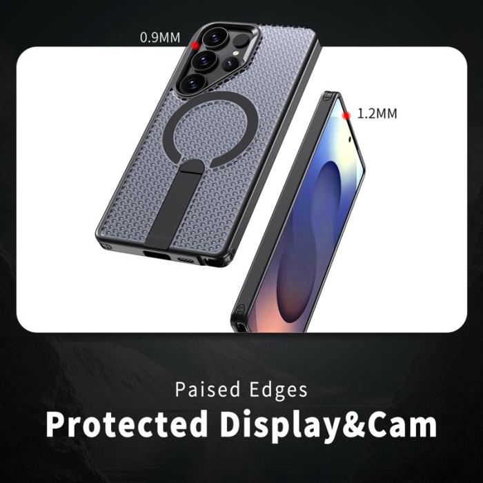 OEM - Mobilskal för Samsung Galaxy S26 Ultra Magnetiskt Kickstand TPU PC - Svart