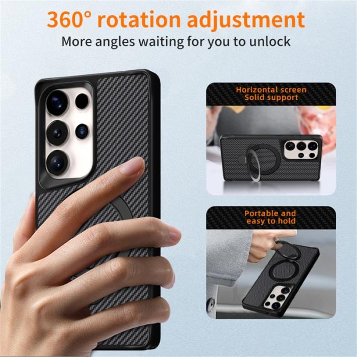 OEM - Mobilskal för Samsung Galaxy S26 Ultra Magnetiskt Kickstand TPU + PC - Svart
